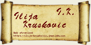 Ilija Krušković vizit kartica